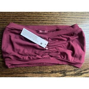 Lamade women’s strapless bralette sz. M burgundy NWT cotton